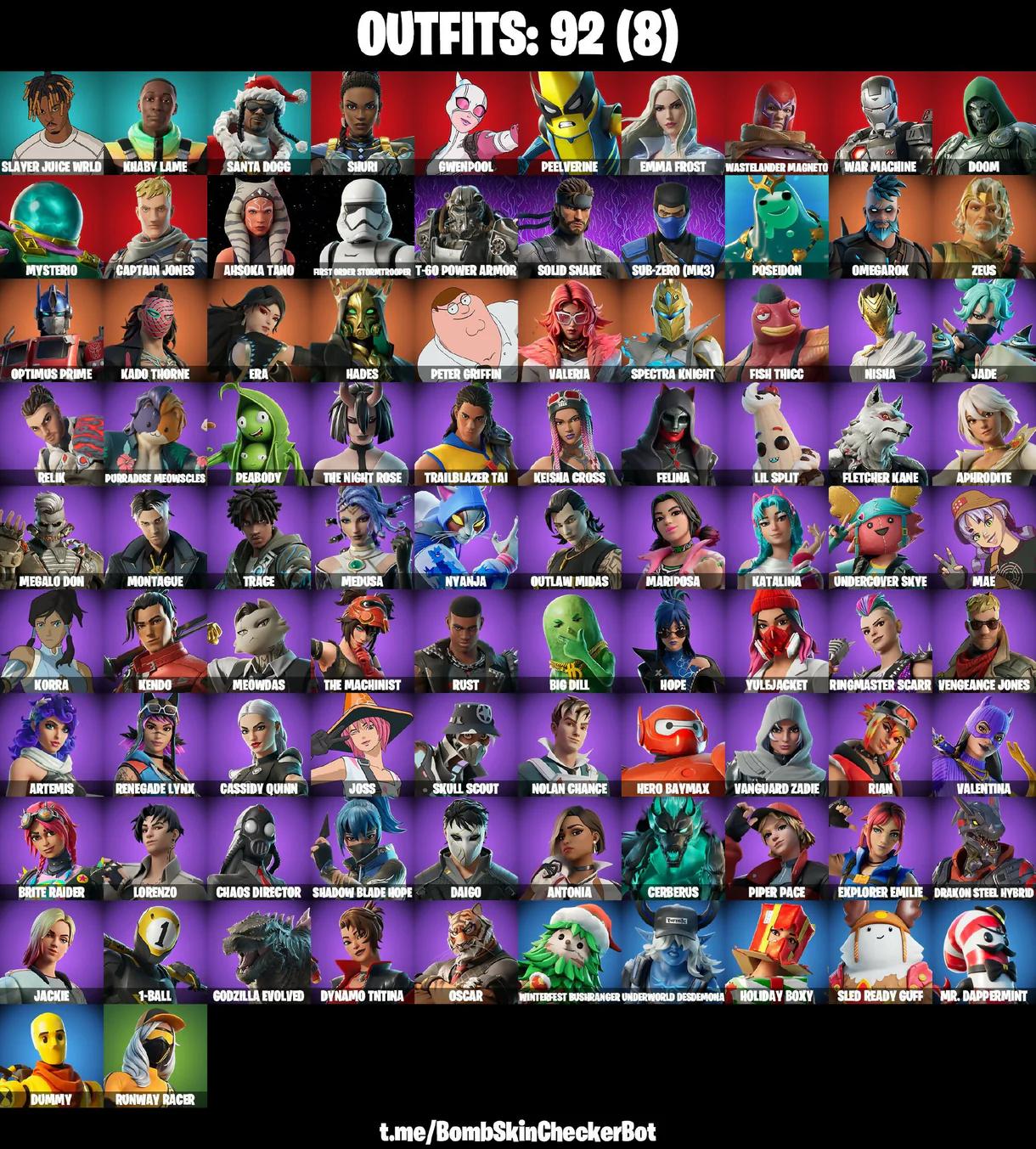 حساب فورتنايت أو جي مضمون ومليء بـ 92 جلدًا ✅ | وصول كامل | Xbox//PC//PlayStation