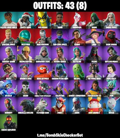 حساب فورتنايت مضمون مليء بـ 43 جلدًا ✅🔥 | وصول كامل 🌟 | Xbox//PC//PlayStation 🎮