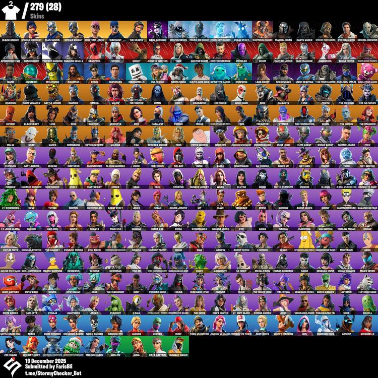 حساب اساسي بلاك نايت + 279 سكن ينربط سوني وكل المنصات 