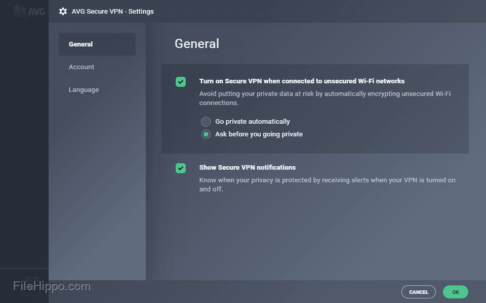 Screen Shot image 1 AVG Secure VPN مفتاح (1 سنه / 5 اجهزة)