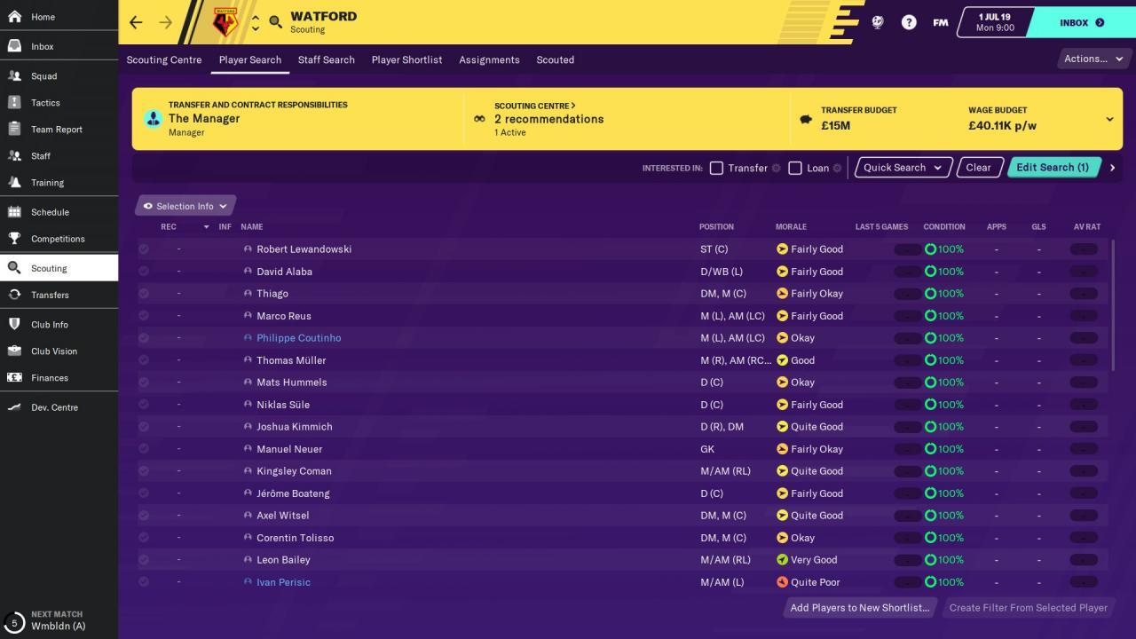 Screen Shot image 7 Football Manager Touch 2020 اوروبي بي سي ستيم كود رقمي