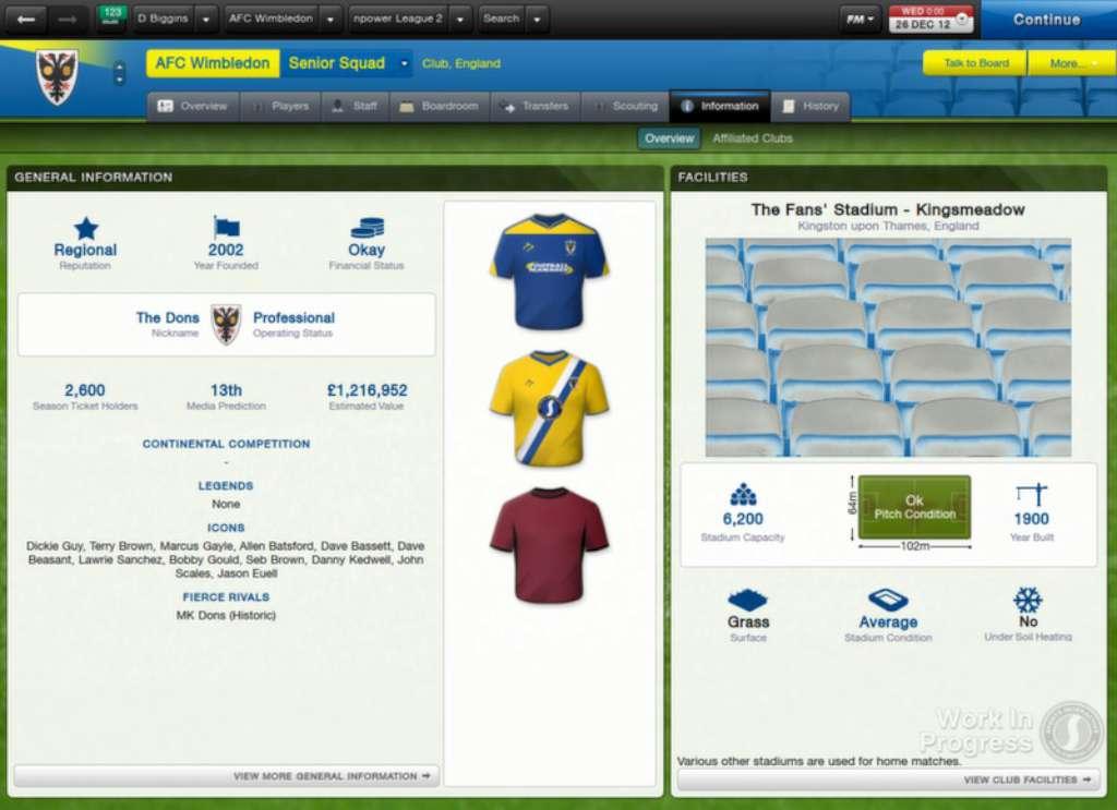 Screen Shot image 1 Football Manager 2013 بي سي ستيم كود رقمي