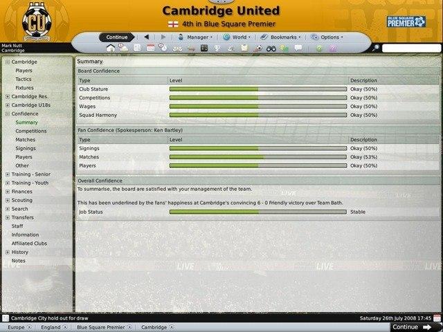 Screen Shot image 2 Football Manager 2009 بي سي ستيم كود رقمي