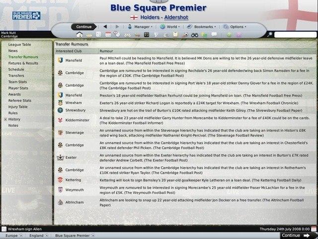 Screen Shot image 0 Football Manager 2009 بي سي ستيم كود رقمي