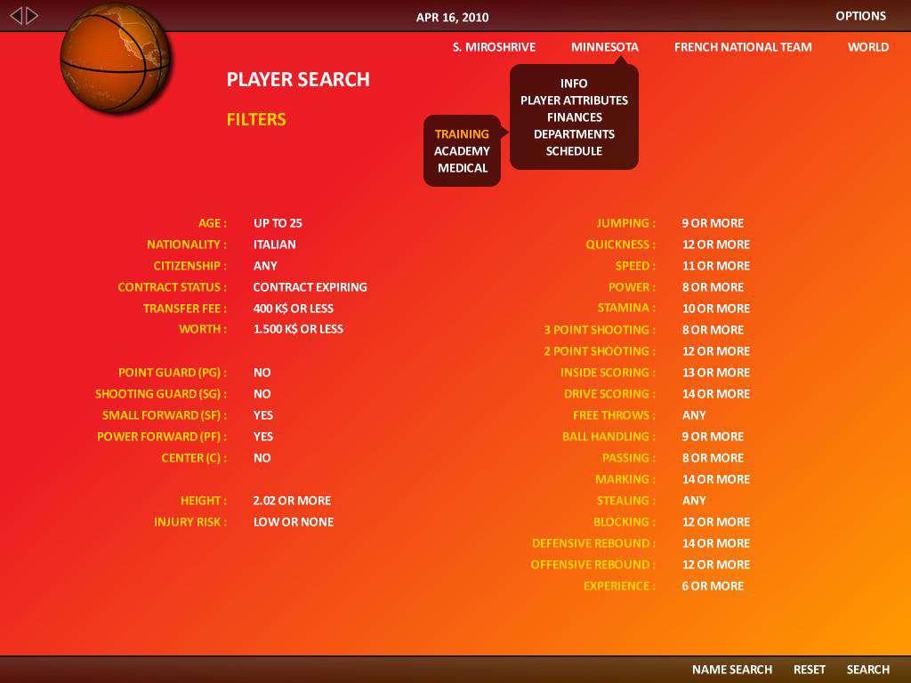 Screen Shot image 2 World Basketball Manager 2010 ستيم هدية