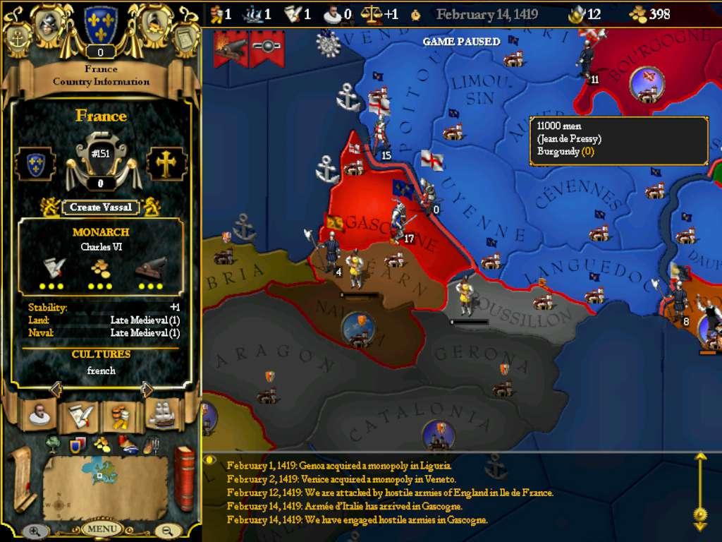 Screen Shot image 2 For The Glory: A Europa Universalis Game بي سي ستيم كود رقمي