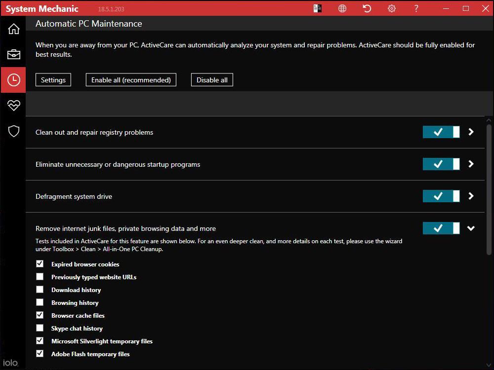 Screen Shot image 0 Iolo System Mechanic 2023 مفتاح (1 سنه / 5 اجهزة كمبيوتر مكتبي)