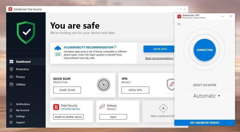 Screen Shot image 1 Bitdefender بريميوم VPN 2023 Multilanguage اوروبي (1 سنه / 10 اجهزة)
