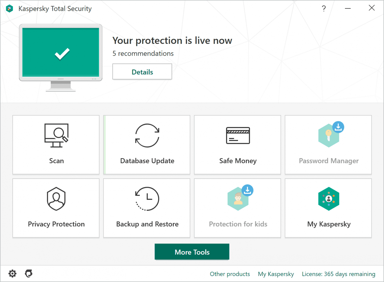 Screen Shot image 0 Kaspersky Total Security 2021 مفتاح (1 سنه / 1 جهاز)