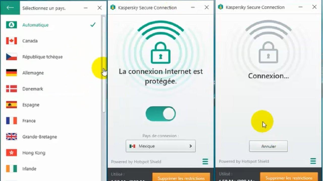 Screen Shot image 1 Kaspersky VPN Secure Connection 2021 مفتاح (1 سنه / 5 اجهزة كمبيوتر مكتبي)