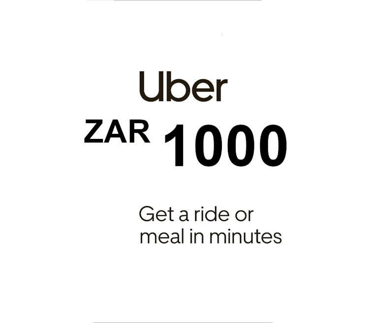 Uber 1000 ZAR هدية بطاقة