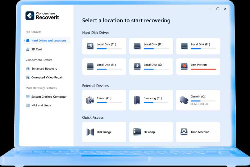 Screen Shot image 2 Wondershare Recoverit 13.5 كود رقمي (مدى الحياة / 2 اجهزة كمبيوتر مكتبي)