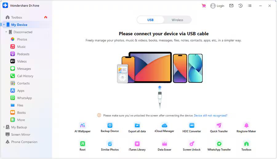 Screen Shot image 1 Wondershare Dr.Fone Full Toolkit كود رقمي (مدى الحياة / 5 اجهزة)