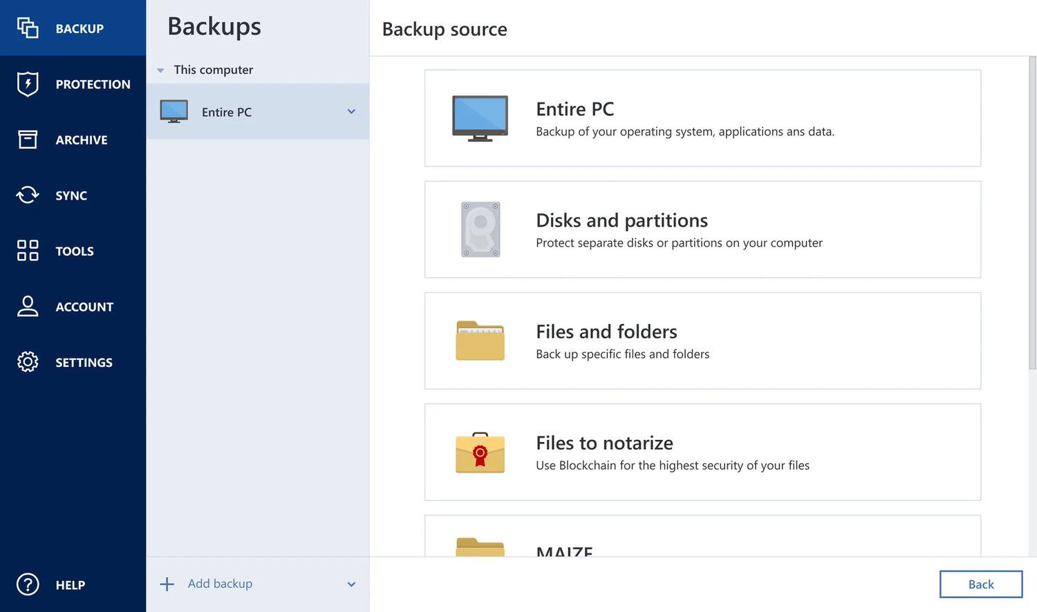 Screen Shot image 1 Acronis True Image 2025 مفتاح (1 سنه / 1 جهاز)