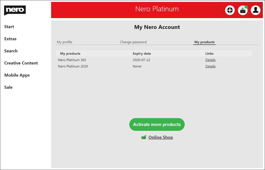 Screen Shot image 1 Nero Platinum 365 مفتاح (1 سنه / 1 بي سي)