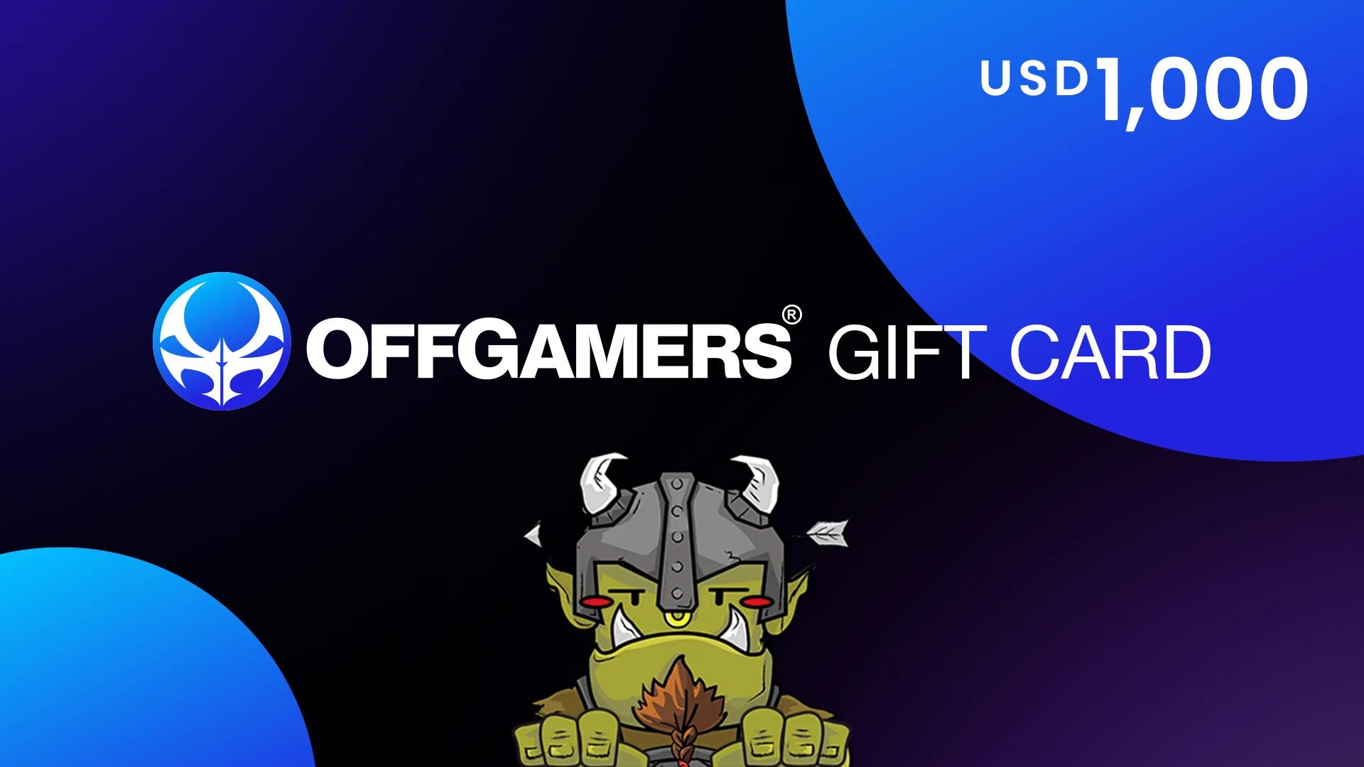 OffGamers USD 1000 هدية بطاقة