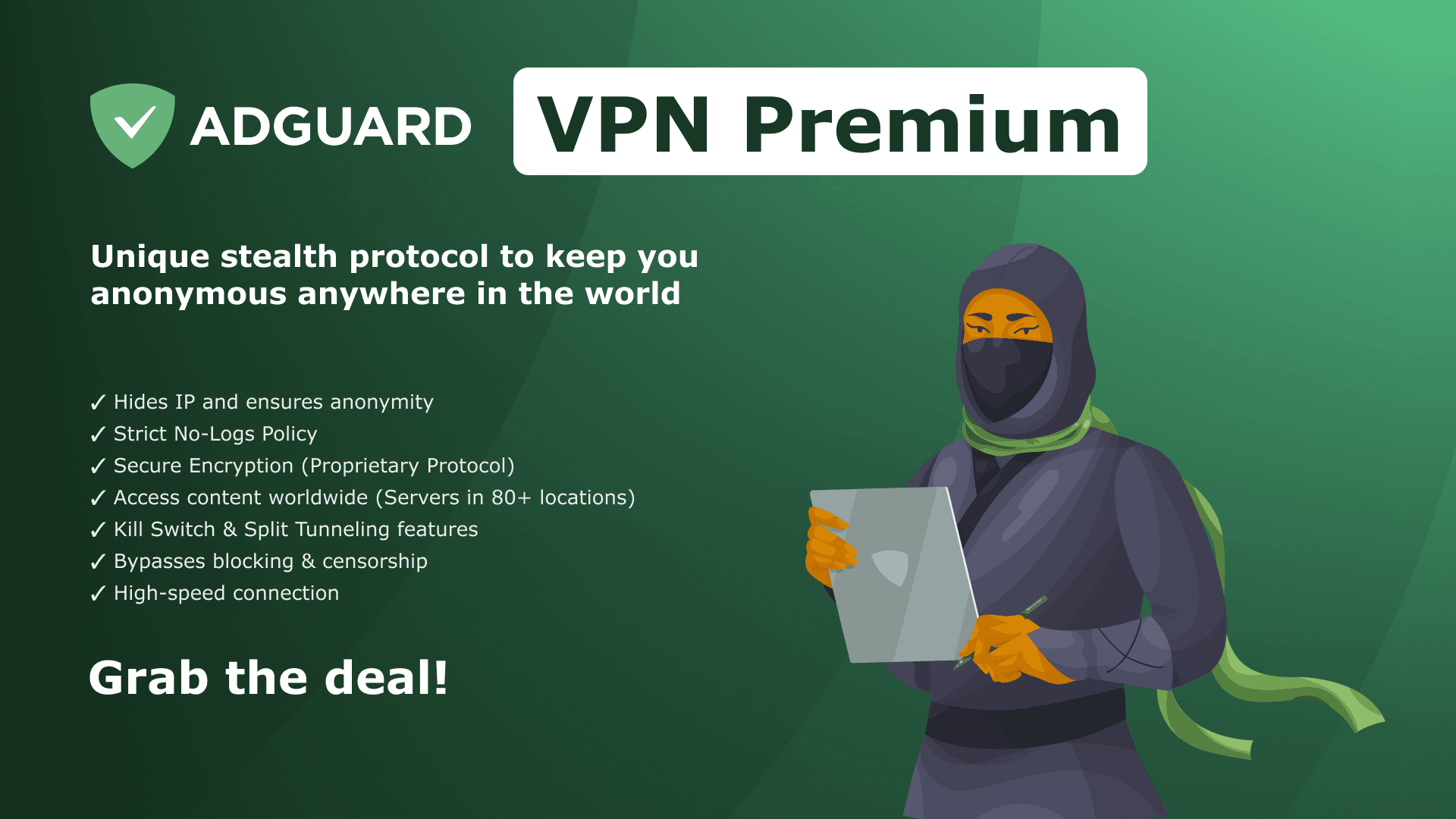 Screen Shot image 0 AdGuard VPN بريميوم كود رقمي (1 سنه / 10 اجهزة)