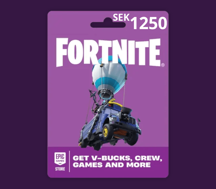 Fortnite SEK 1250 PC Epic Games Gift Card SE