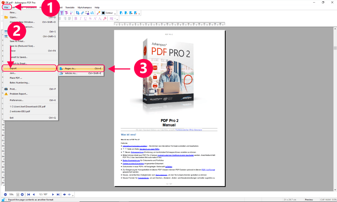 Screen Shot image 2 Ashampoo PDF Pro 2 مفتاح (مدى الحياة / 1 بي سي)