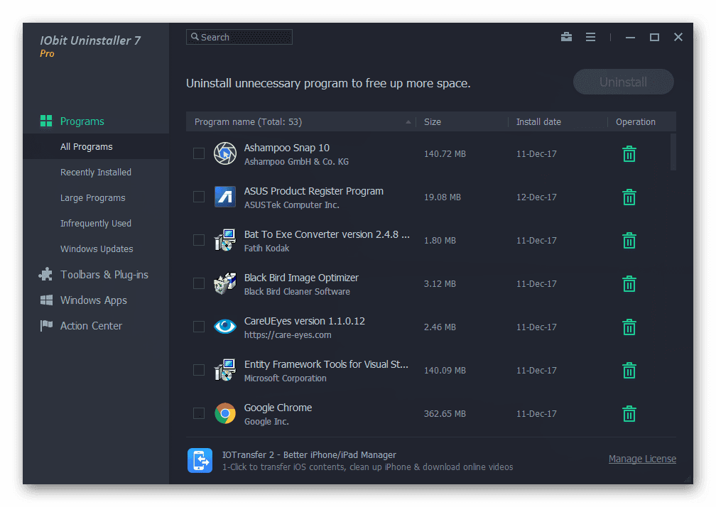 Screen Shot image 1 IObit Uninstaller 8 Pro مفتاح (1 سنه / 1 بي سي)