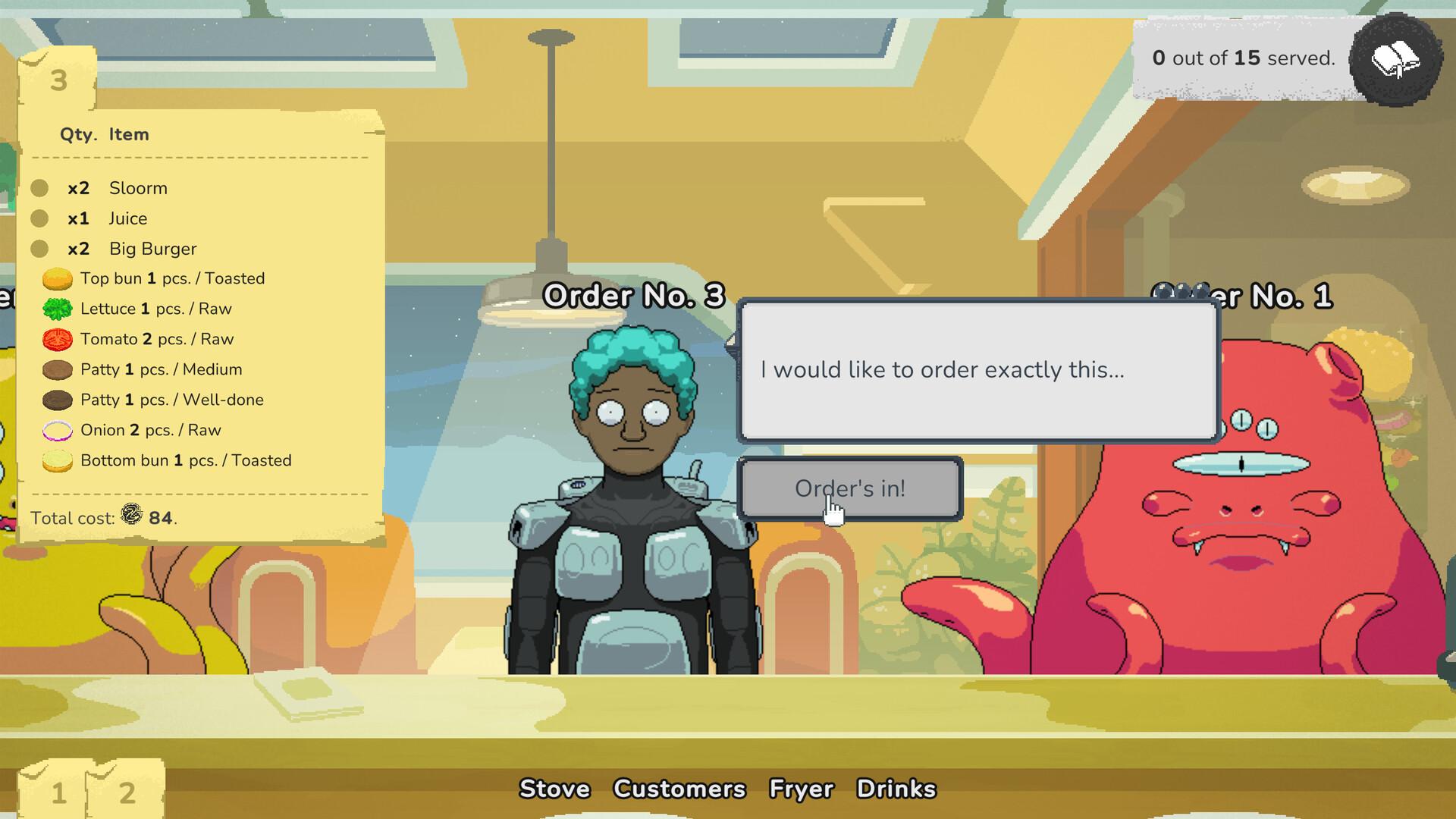 Screen Shot image 0 Galaxy Burger بي سي ستيم حساب