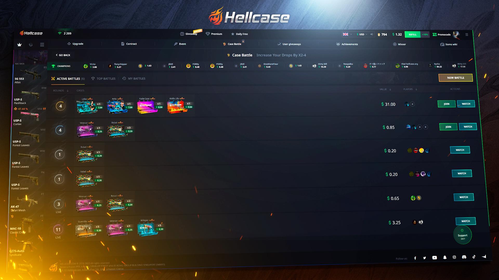 Screen Shot image 2 Hellcase.Com 50 USD Wallet بطاقة كود