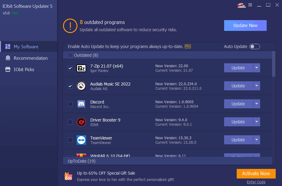 Screen Shot image 0 IObit Software Updater 5 Pro مفتاح (1 سنه / 1 بي سي)