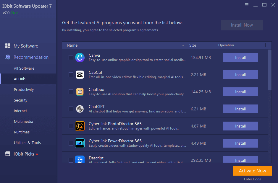 Screen Shot image 1 IObit Software Updater 7 Pro مفتاح (1 سنه / 3 اجهزة كمبيوتر مكتبي)
