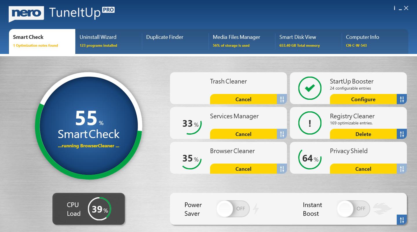 Screen Shot image 0 Nero TuneItUp PRO مفتاح (1 سنه / 1 بي سي)