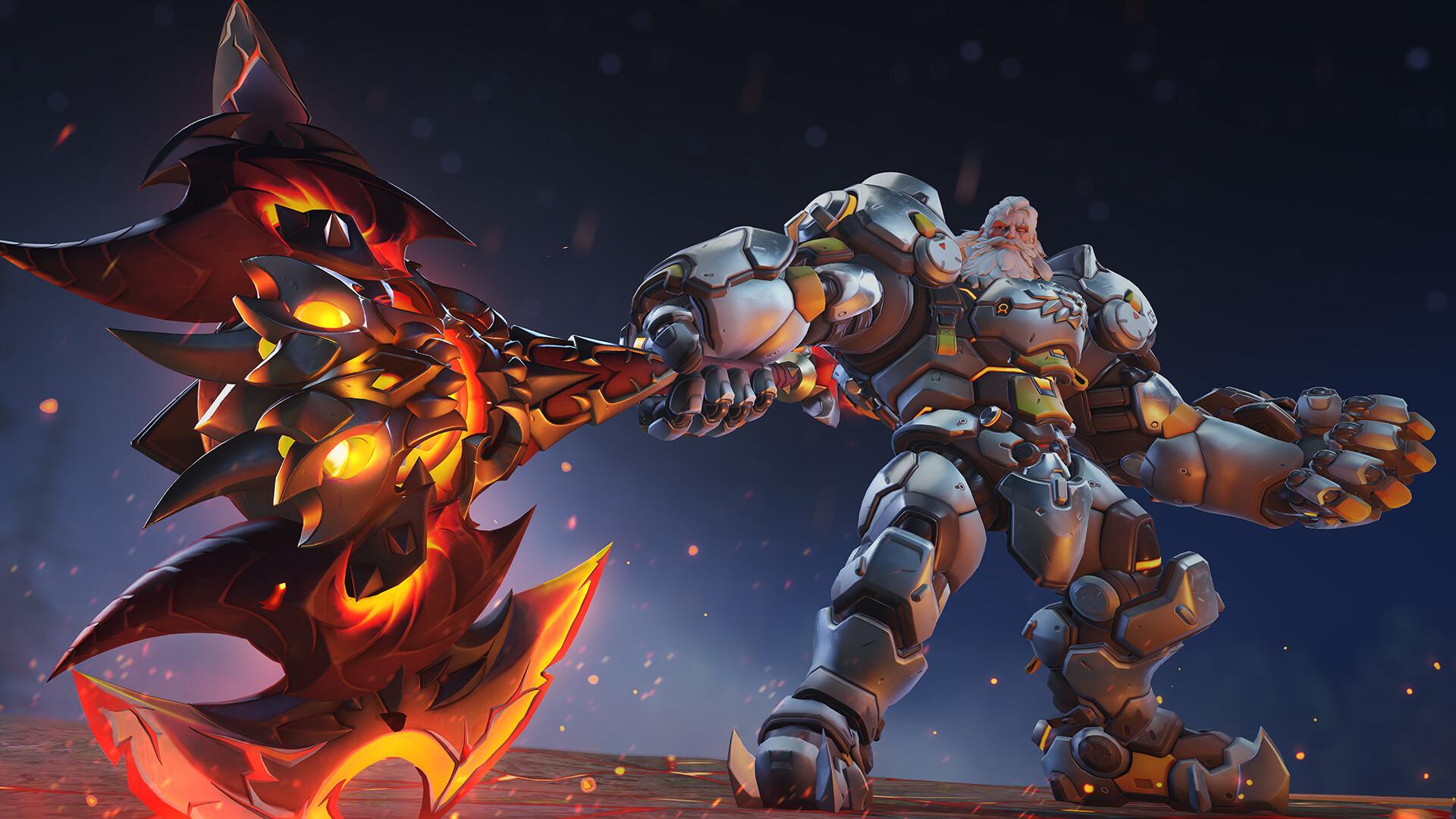 Screen Shot image 0 Overwatch 2 - Reinhardt Mythic Weapon Skin حزمة DLC امريكي اكسبوكس 1 / إكس بوكس سيريس X|S كود رقمي