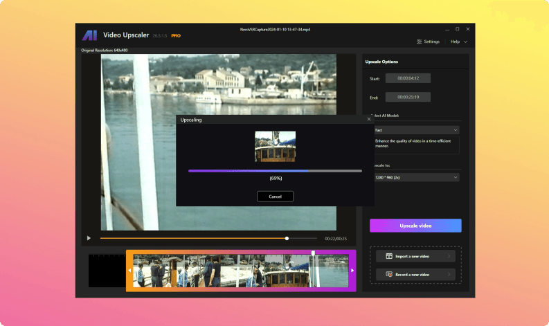 Screen Shot image 1 Nero AI Video Upscaler Pro 365 كود رقمي (1 سنه / 1 بي سي)