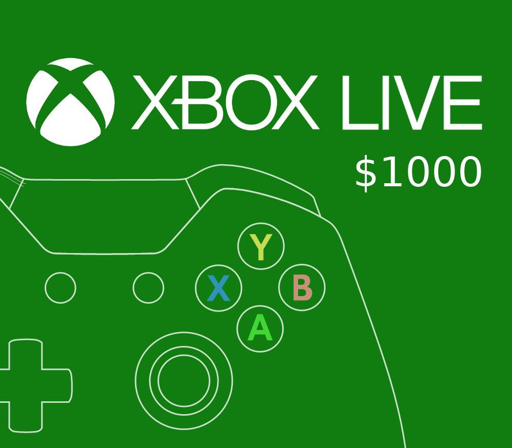 إكس بوكس Live $1000 Prepaid بطاقة MX