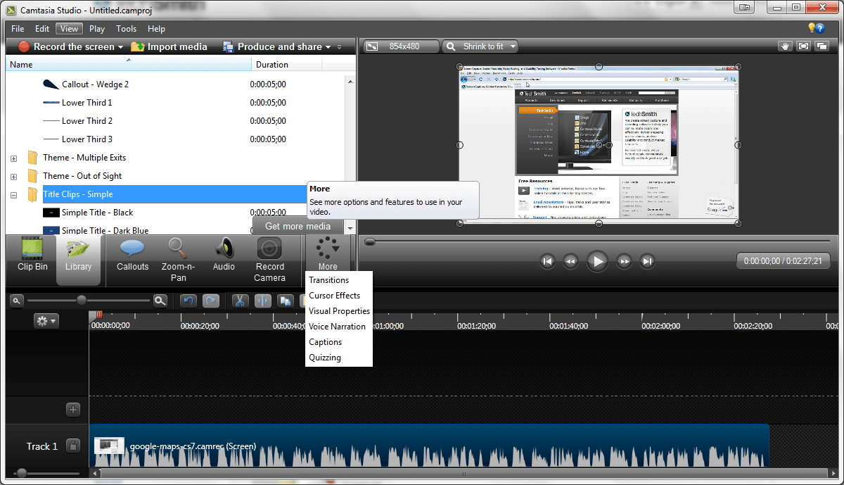 Screen Shot image 0 TechSmith Camtasia Studio 8 بي سي كود رقمي (مدى الحياة / 1 بي سي)