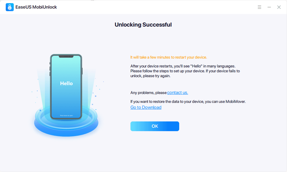 Screen Shot image 1 EaseUS MobiUnlock مفتاح (مدى الحياة / 1 بي سي)