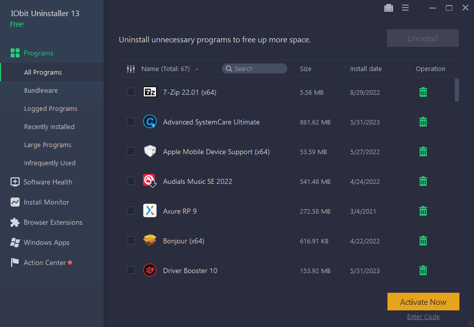 Screen Shot image 1 IObit Uninstaller 13 Pro مفتاح (1 سنه / 3 اجهزة كمبيوتر مكتبي)