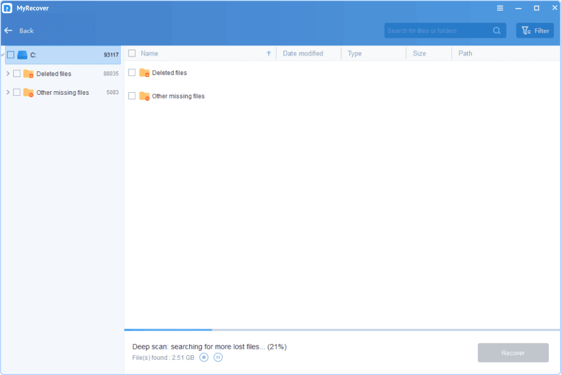 Screen Shot image 0 AOMEI MyRecover Professional اصدار كود رقمي (مدى الحياة / 2 اجهزة كمبيوتر مكتبي)