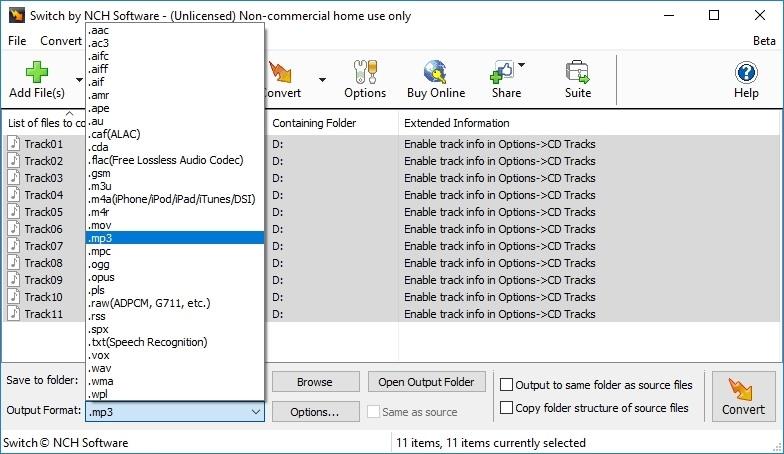 Screen Shot image 1 NCH: Switch Sound File Converter مفتاح (مدى الحياة / 2 اجهزة كمبيوتر مكتبي)