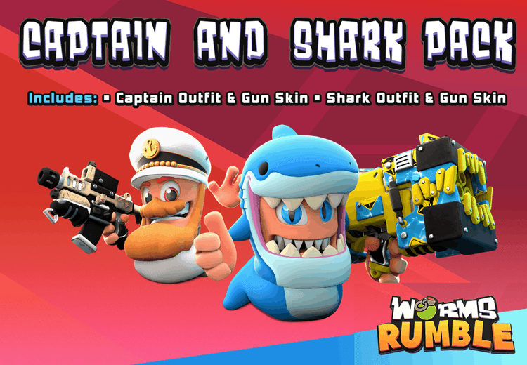Worms Rumble - Captain & Shark Double Pack DLC بي سي ستيم كود رقمي