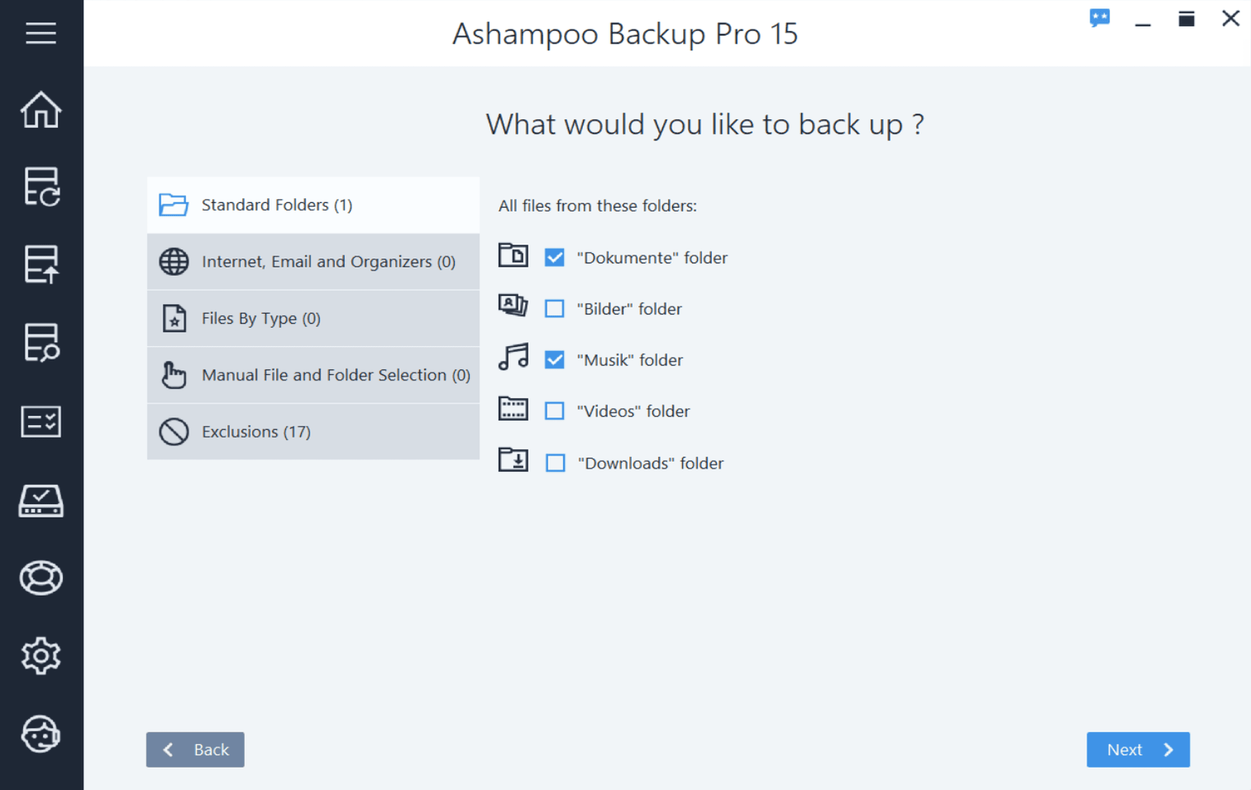 Screen Shot image 3 Ashampoo Backup Pro 15 Activation مفتاح