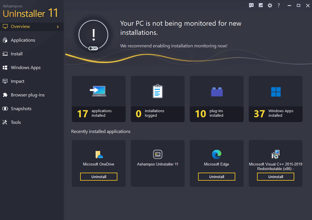 Screen Shot image 1 Ashampoo UnInstaller 11 Activation مفتاح