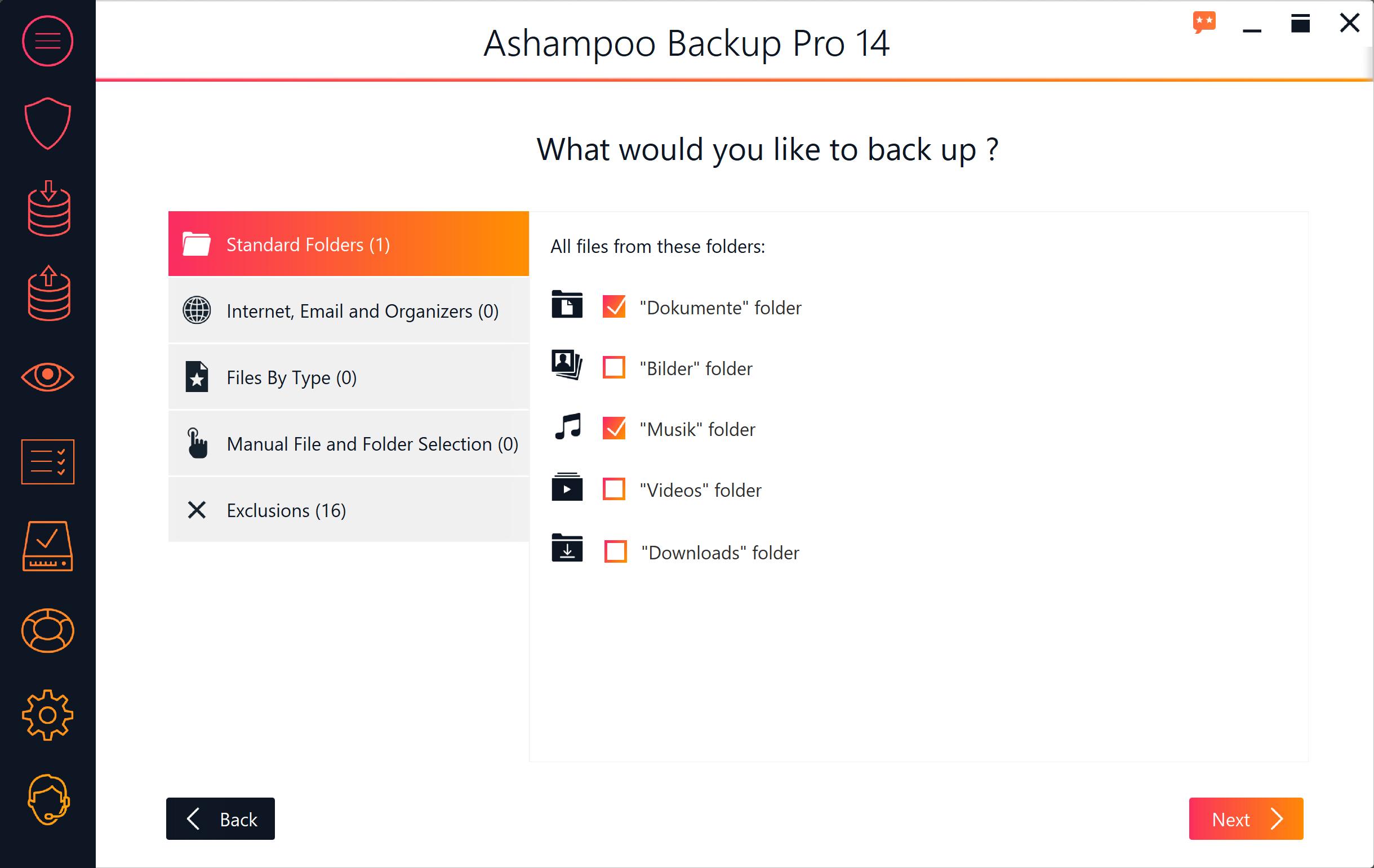Screen Shot image 5 Ashampoo BackUp Pro 14 Activation مفتاح