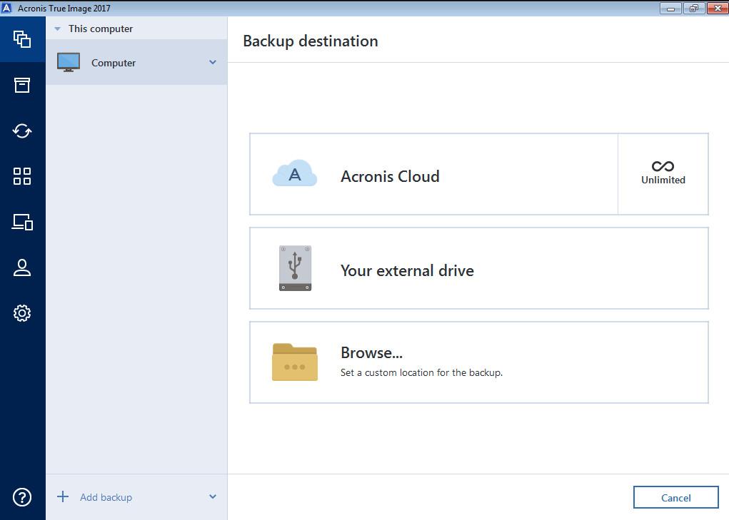 Acronis True Image 2017 مفتاح (مدى الحياة / 1 جهاز)