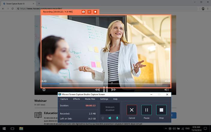 Movavi Screen Recorder For ماك ابل 11 مفتاح (مدى الحياة / 1 بي سي)