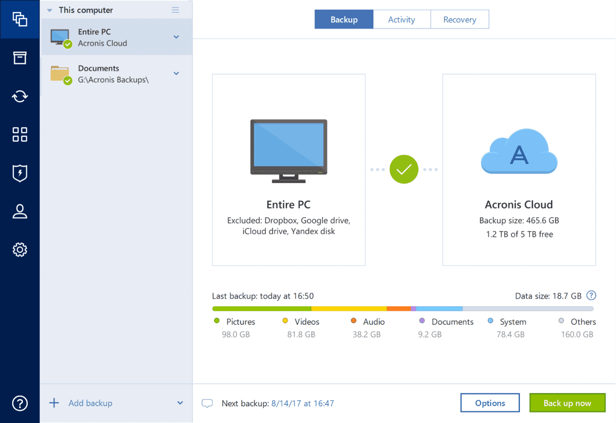 Acronis True Image 2020 مفتاح (مدى الحياة / 1 جهاز)
