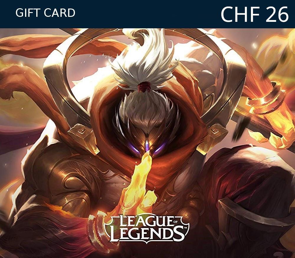 League Of Legends 26 CHF Prepaid RP بطاقة CH