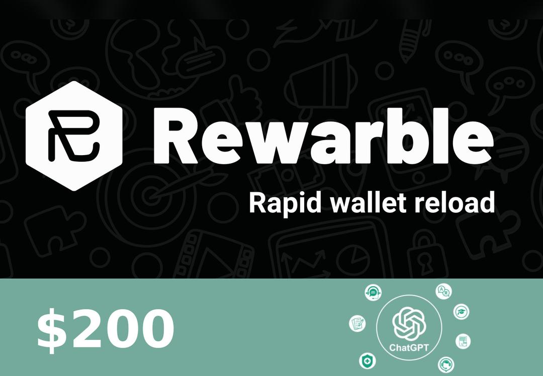 Rewarble ChatGPT $200 هدية بطاقة امريكي