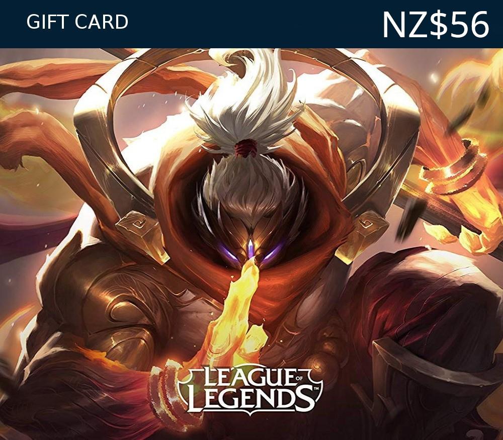 League Of Legends NZD 56 Prepaid RP بطاقة NZ