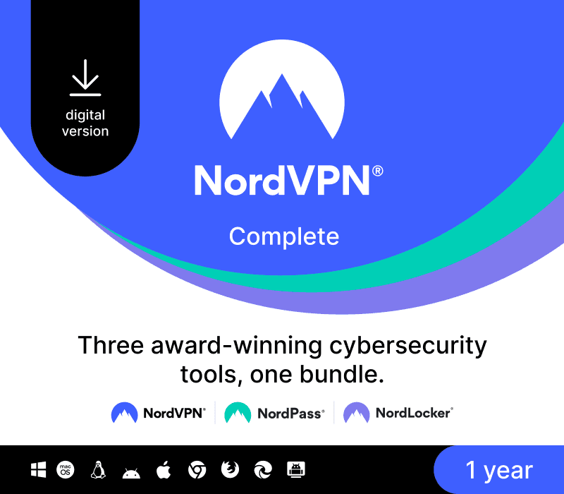 NordVPN Complete Global مفتاح (1 سنه / 10 اجهزة)