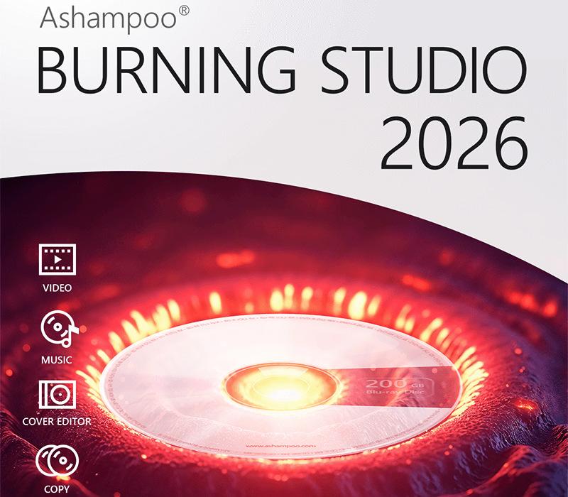 Ashampoo Burning Studio 2026 كود رقمي (2 اجهزة كمبيوتر مكتبي)