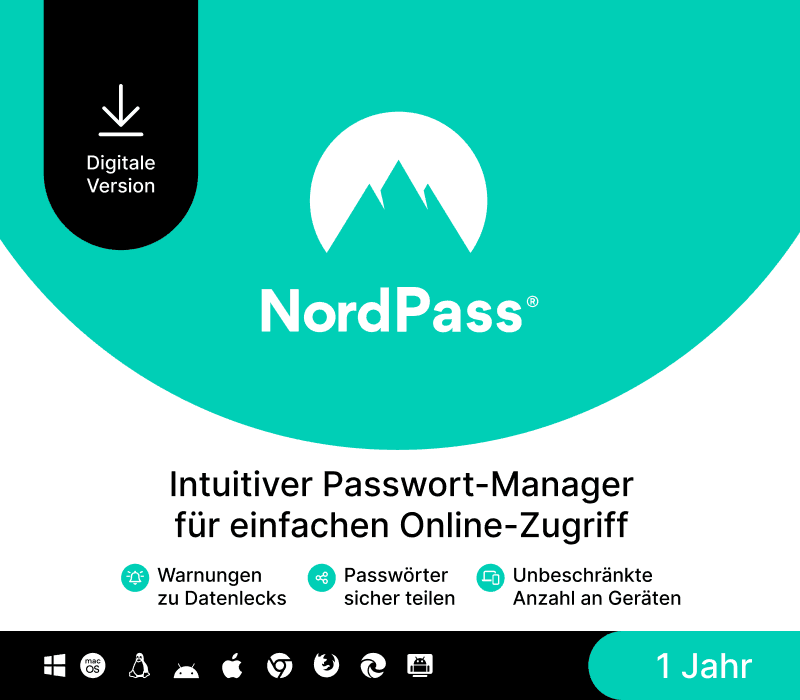 NordPass بريميوم الماني مفتاح (1 سنه / Unlimited اجهزة)